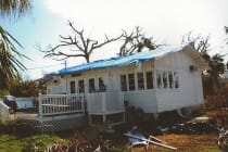 Hurricane Charley 10 Year Anniversary, Blue Tarps On Roofs, 8-13-04.