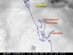 Hurricane Charley 10 Year Anniversary, Landfall, 8-13-04.