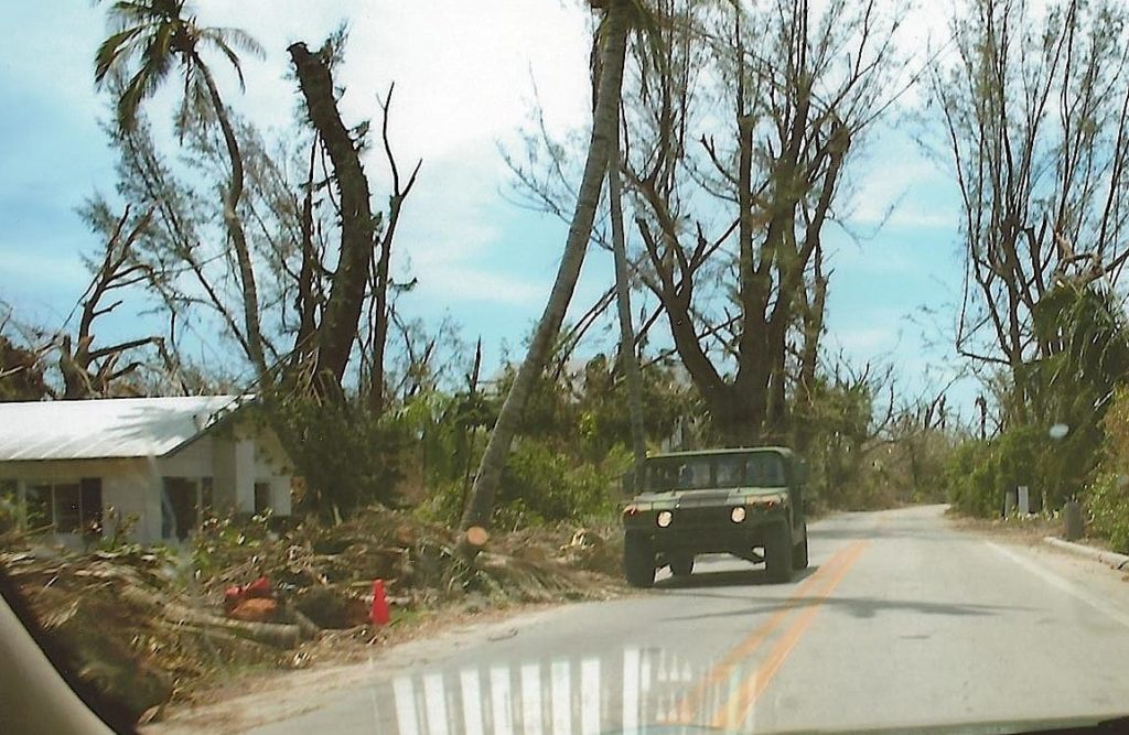 Hurricane Irma, Sanibel & Captiva, Hurricane Charley As A Reference Point, 10 Year Anniversary, National Guard Humvee, Captiva Drive, 8-13-04.