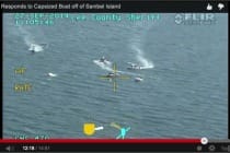 Seven rescued near Knapps Point on Sanibel after boat flipped, 9-27-14.