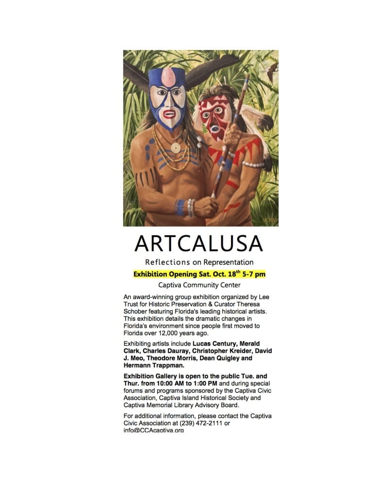 Captiva Civic Association, ARTCALUSA Opening @ Captiva Community Center October 18.