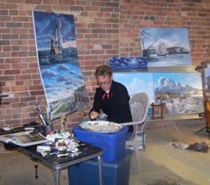 ARTCALUSA Opening @ Captiva Community Center, Artist Dean Quigley At Work, Courtesy Of Art History Pensacola Blog.