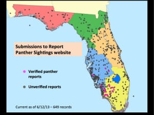 Sanibel, Florida Panther Reported Sightings, Courtesy Of FWC, Via Creative Commons.