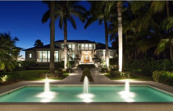 16660 Captiva Drive, Captiva Island, Pool View At Night.