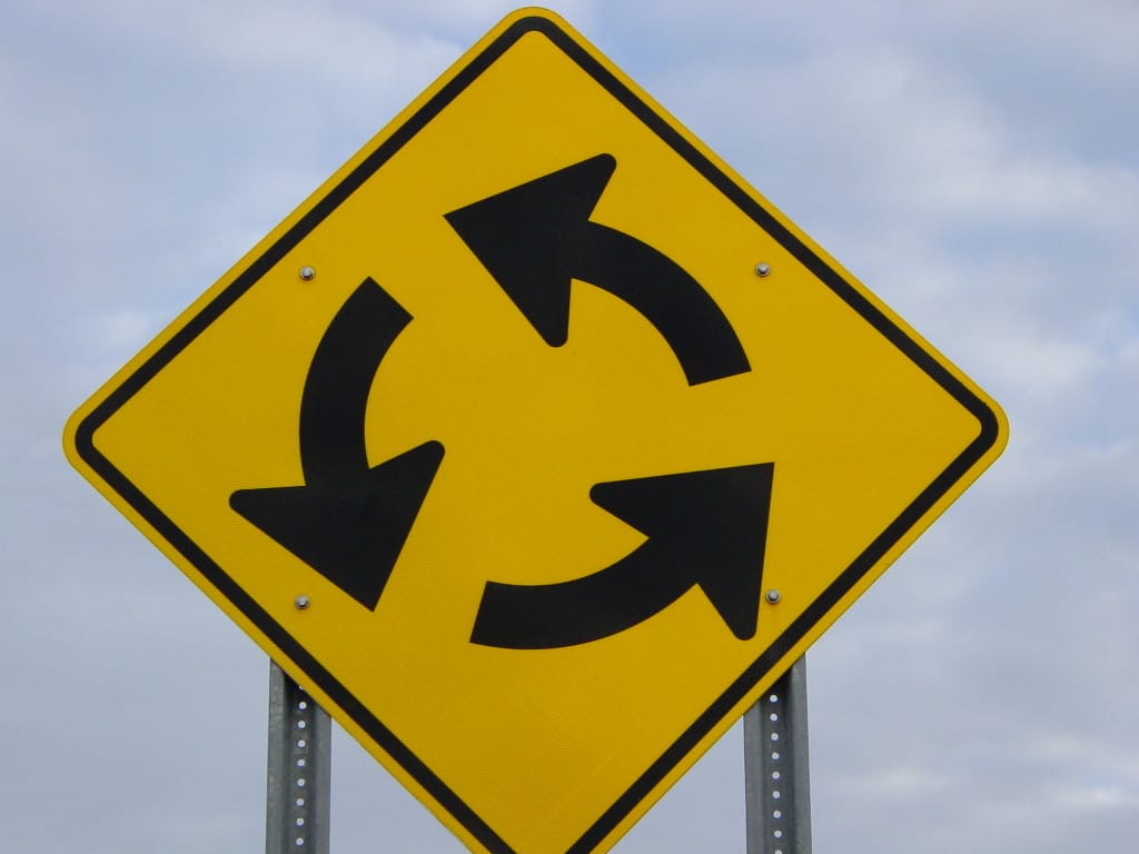 Sanibel Roundabouts?, Roundabout Sign by The Tire Zoo, Via Creative Commons.