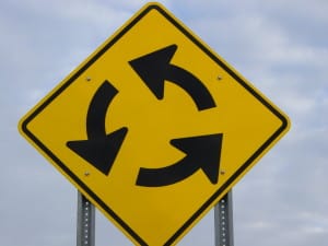 Sanibel Roundabouts?, Roundabout Sign by The Tire Zoo, Via Creative Commons.