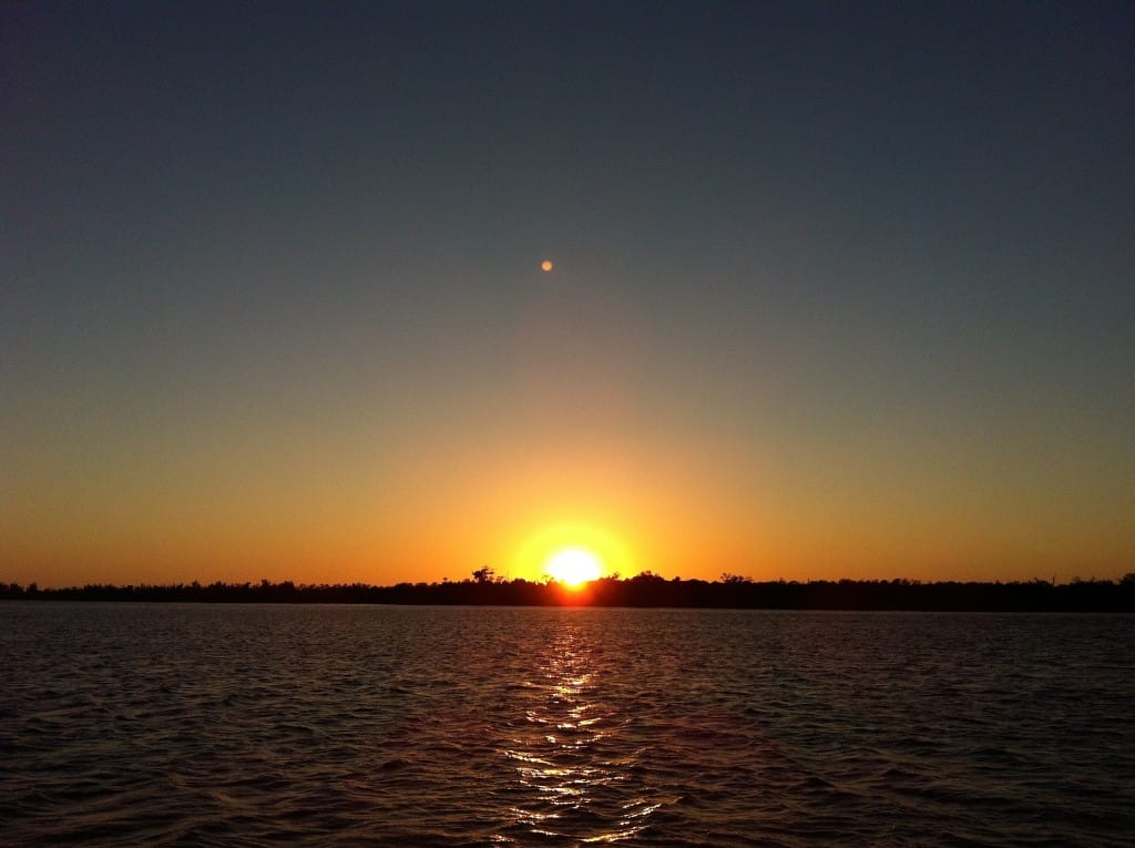 Sun Rising & Moon Setting, Sanibel Dark Sky Ordinance.