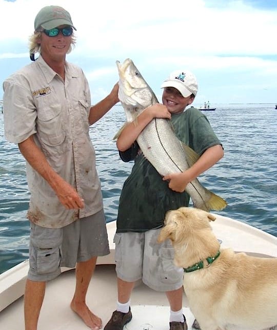 Big Snook, Happy Little Boy, Snook Season Reopens March 1.