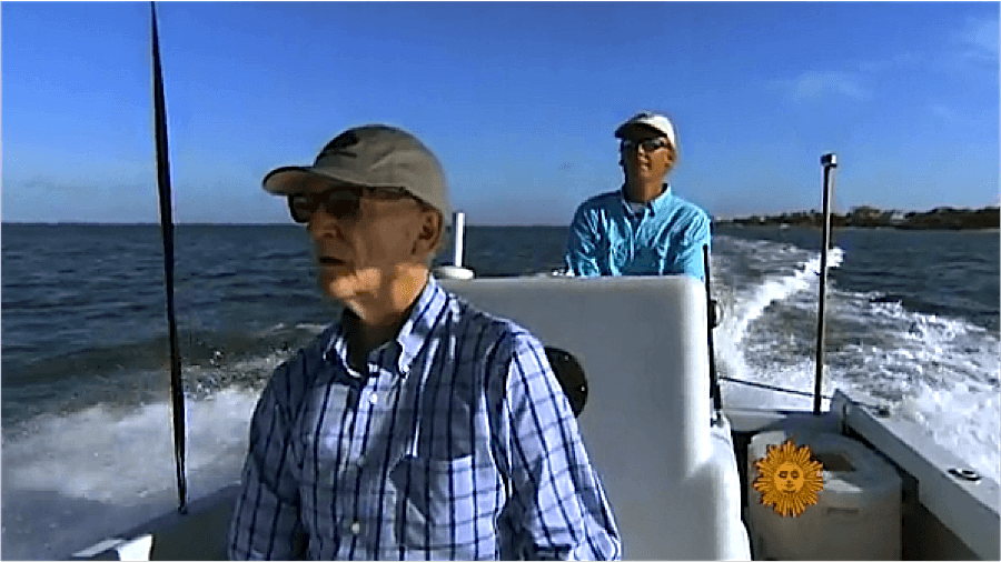 Sanibel Rentals, CBS Sunday Morning, Bill Geist & Captain Joey Burnsed, Shelling On Sanibel, Cayo Costa Island, April 2012.