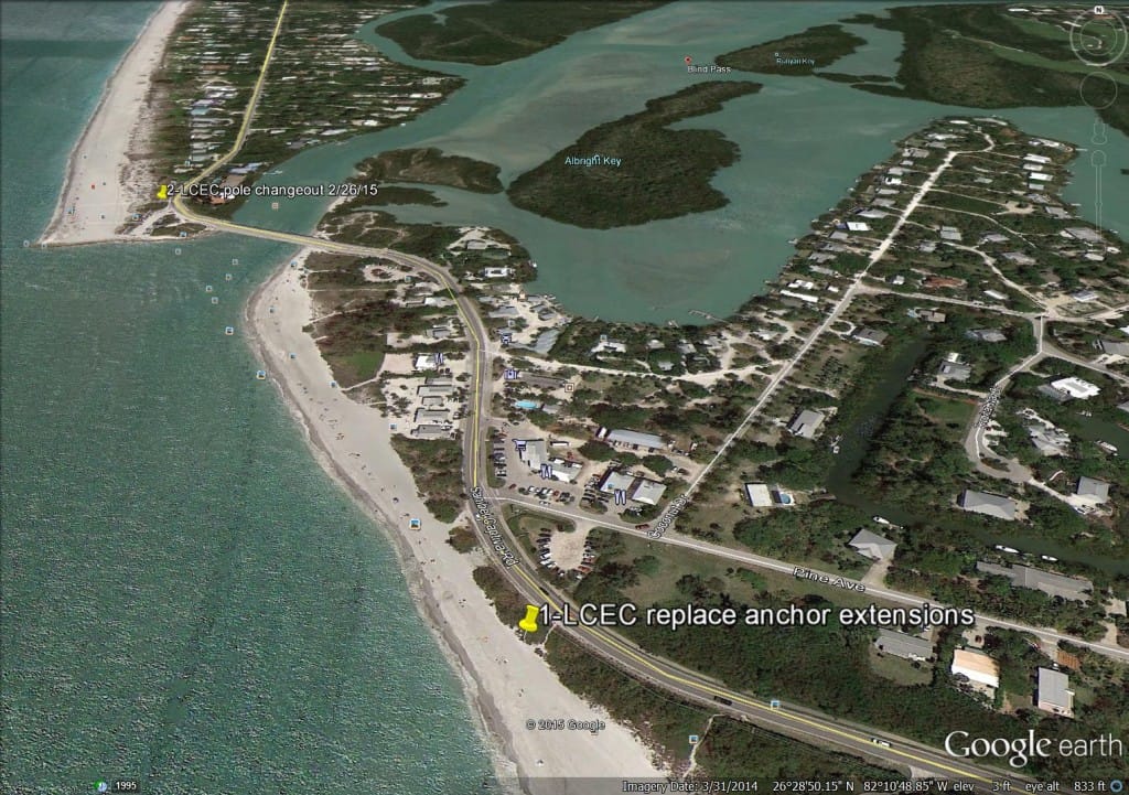LCEC Anchor Extensions Repair Locations, Photo Courtesy Of LCEC.