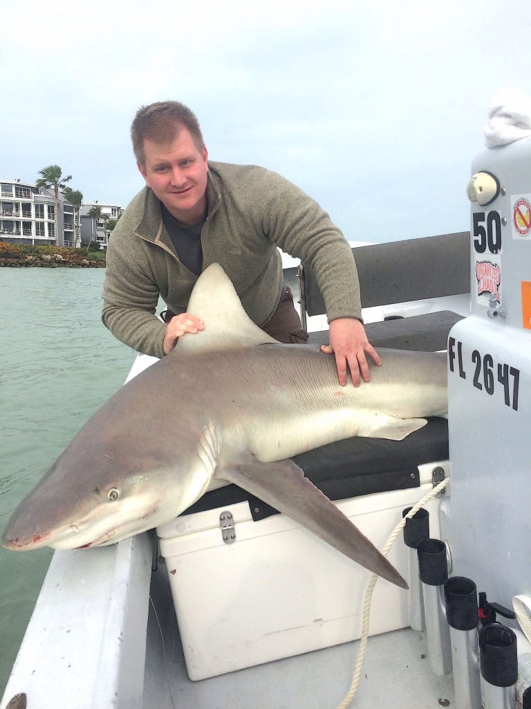 Sandbar Shark, Redfish Pass, North Captiva Island, Catch & Release, 2-28-15.