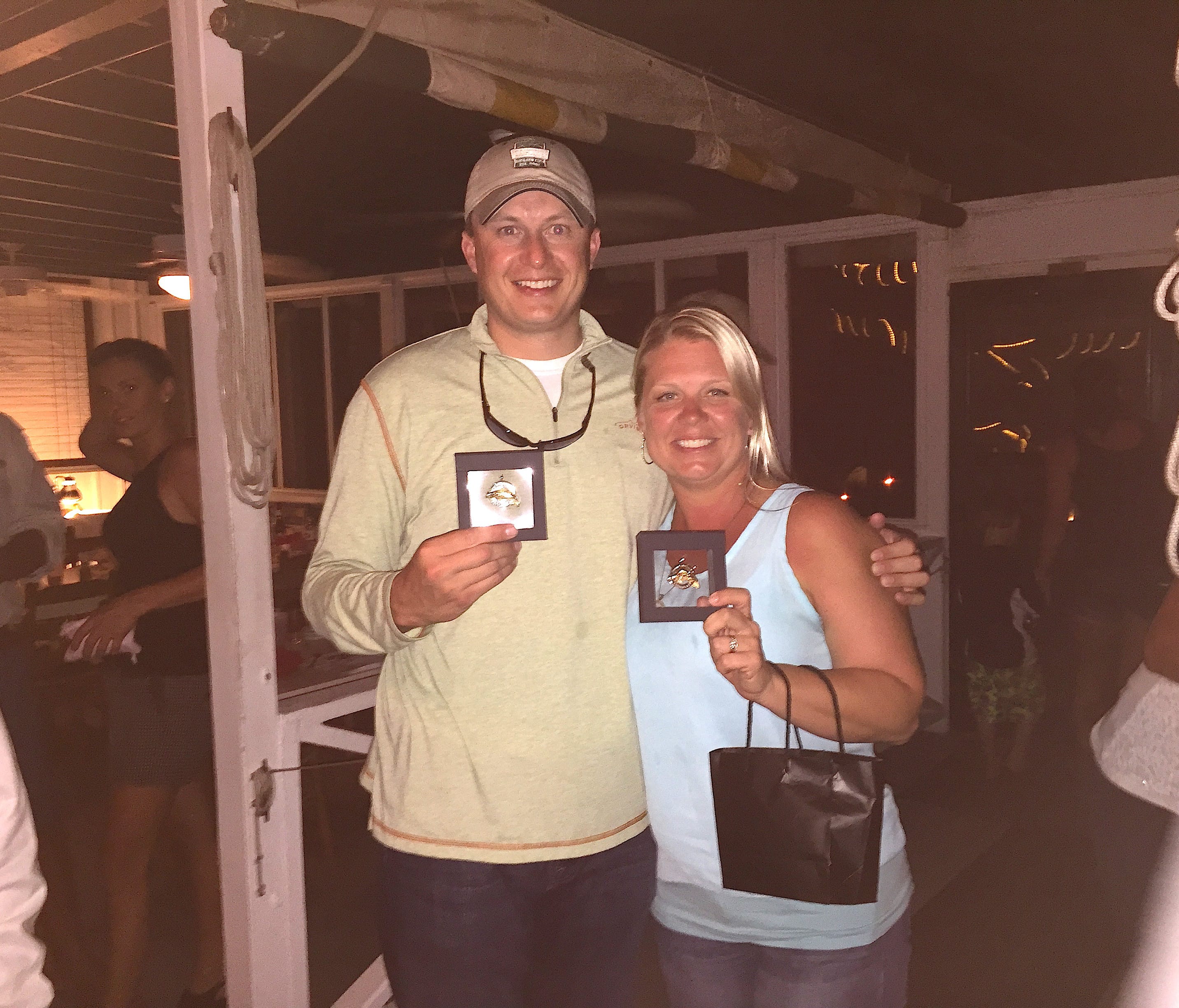 Sanibel Rentals, 4-26-15, Ben Stegmann & Sherry Dooley, Men's & Women's Individual Biggest Snook Winners, Cabbage Key Fingers O’Bannon Tournament.