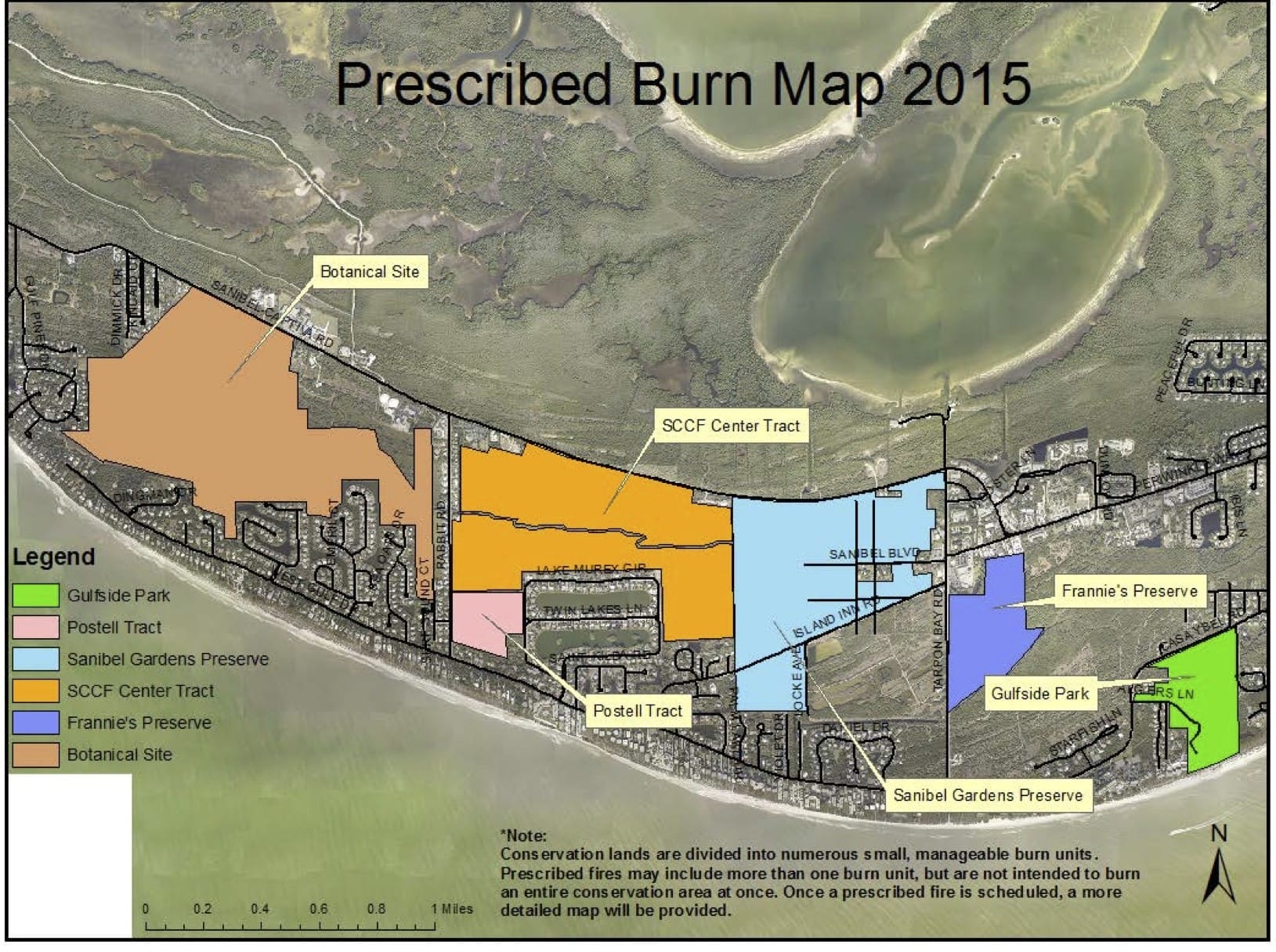 Sanibel Rentals, 4-13-15, Sanibel Prescribed Burn Map 2015.