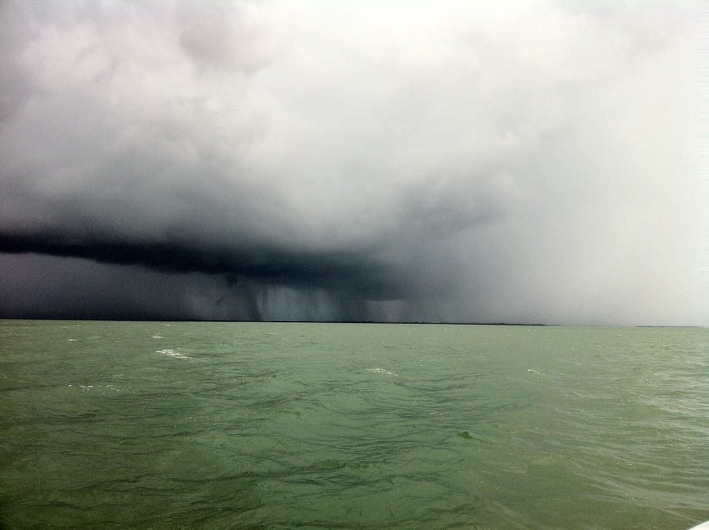 Storm rolling in across the bay toward Captiva Island, Charlie Landon, June 28, 2011.