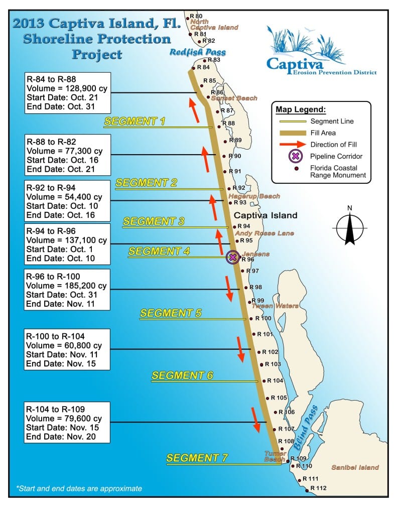 File Photo, 2013 Captiva Island Beach Renourishment.
