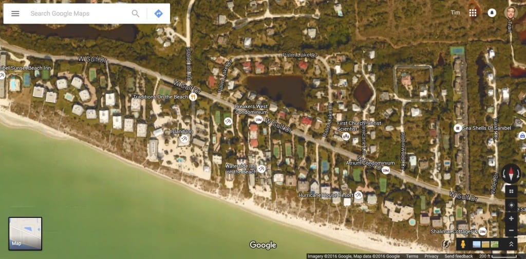 West Gulf Drive, Sanibel Island, Courtsey Of Google Maps.