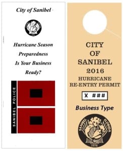City Of Sanibel Hurricane 2016 Re-entry Pass, Commercial. Courtesy Of City Of Sanibel.