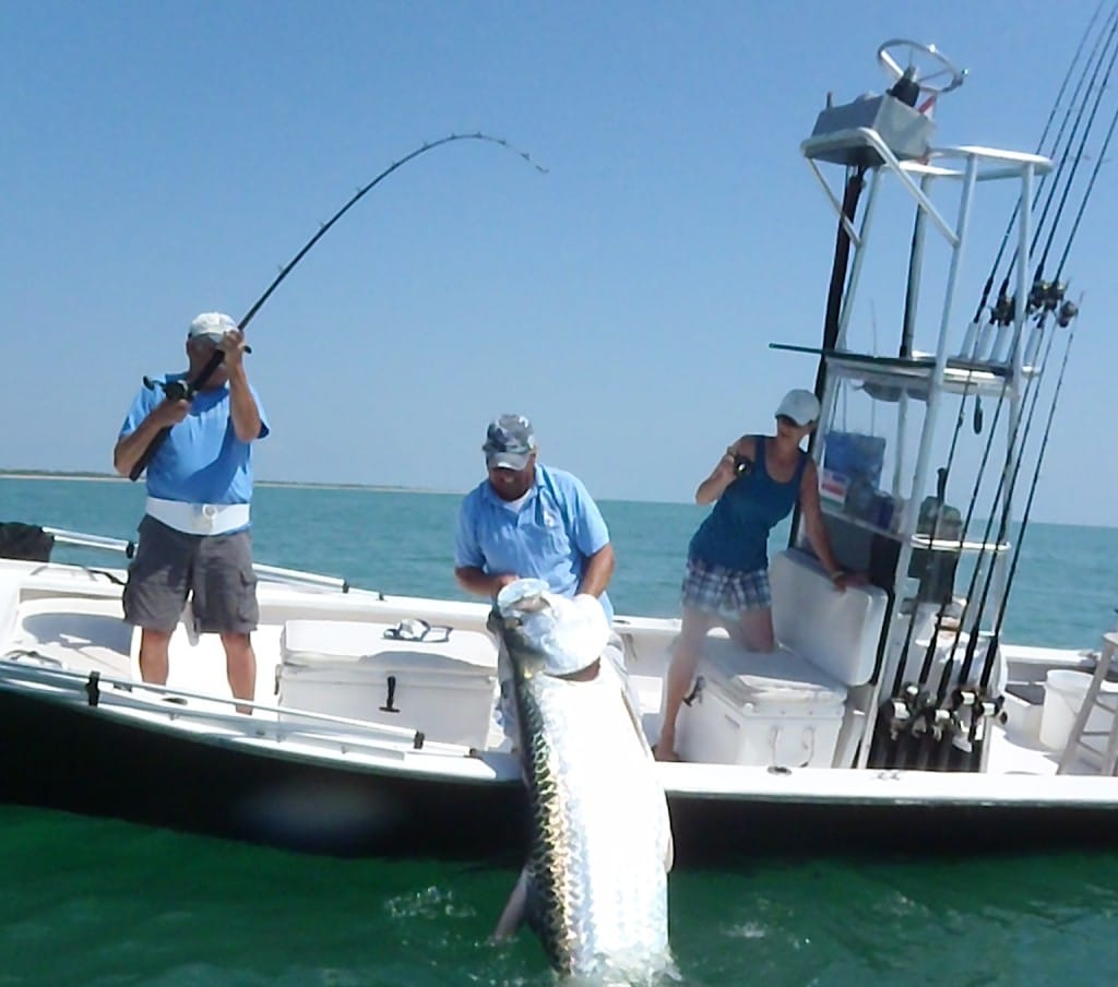 Captain Jimmy Burnsed, Huge Tarpon, Boca Grande Pass, 2011, Catch & Release.
