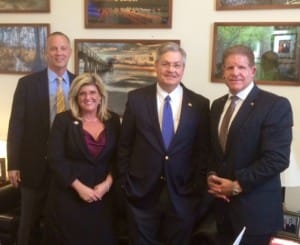 Left to right- Sanibel's Congressman Curt Clawson, Cape Coral Mayor Marni Sawicki, Fort Myers Mayor Randy Henderson, and Sanibel Mayor Kevin Ruane, Courtesy Of City Of Sanibel.
