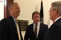 Left to right- Sanibel's Congressman Curt Clawson, Sanibel Mayor Kevin Ruane, and Fort Myers Mayor Randy Henderson, Courtesy Of City Of Sanibel.
