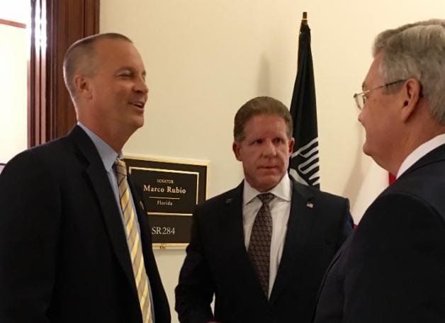 Left to right- Sanibel's Congressman Curt Clawson, Sanibel Mayor Kevin Ruane, and Fort Myers Mayor Randy Henderson, Courtesy Of City Of Sanibel.