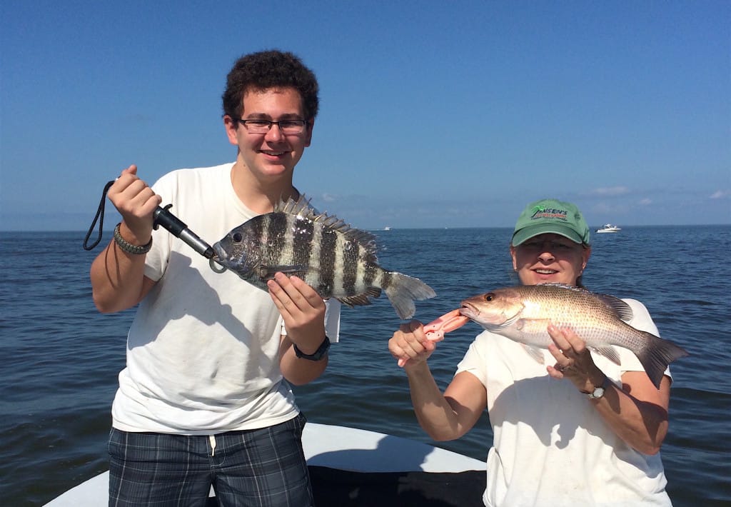 Sanibel Fishing, Sheepshead & Snapper, 2-4-2016.