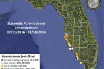 Sanibel, Florida Red Tide Status Map, 2-19-16, Courtesy Of FWC, Florida Red Tide Report.