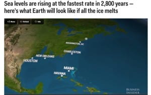 Florida Would Disappear If All The Cap Ice Melted, Graphic Courtesy Of Business Insider. Slow Sea Level Rise By Pumping Water Onto Antarctica?
