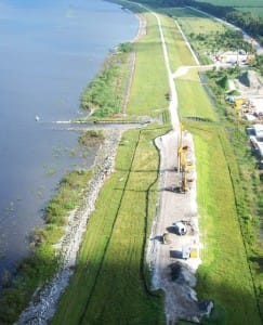 U.S. Representative Curt Clawson Proposes $800 million To Expedite Repairs To Hoover Dike. Aerial view of a portion of Herbert Hoover Dike, Via Creative Commons, JaxStrong.