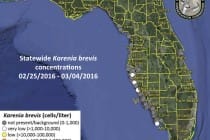 Sanibel, Florida Red Tide Status Map, 3-4-16, Courtesy Of FWC, Florida Red Tide Report.