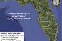 Sanibel, Florida Red Tide Status Map, 3-18-16, Courtesy Of FWC, Florida Red Tide Report.