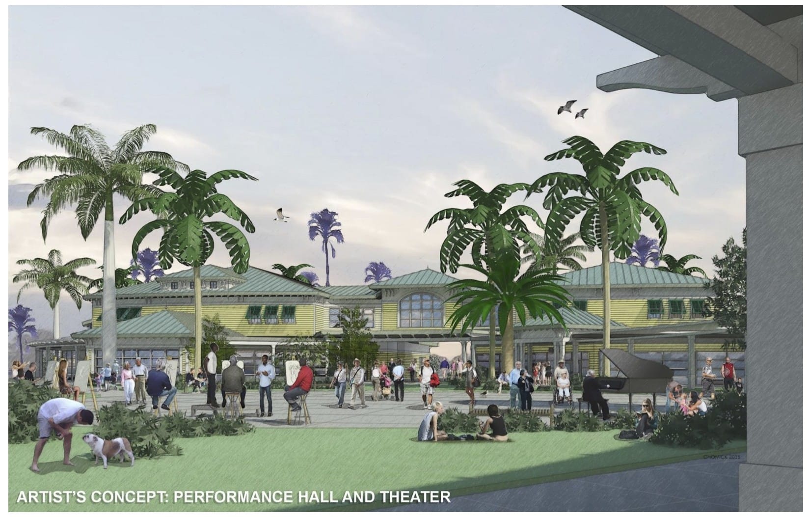 Performance Hall & Theater Concept, Down Sanibel Development, Civic Core Redevelopment Project. Courtesy Of City Of Sanibel.