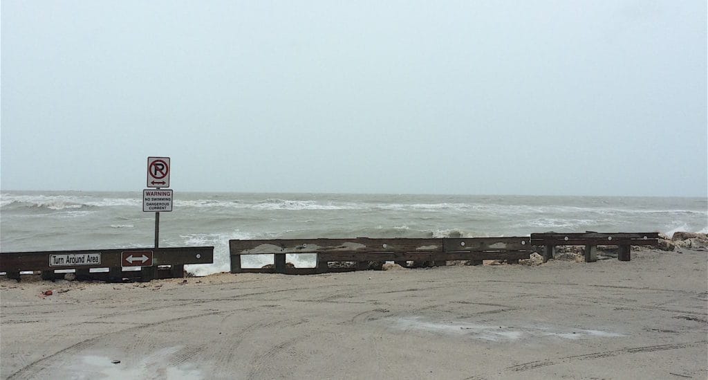The road to the Sanibel Lighthouse has been closed due to erosion caused by tidal and wave action created by Tropical Storm Colin