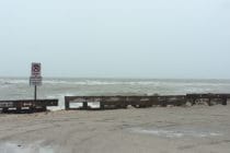 The road to the Sanibel Lighthouse has been closed due to erosion caused by tidal and wave action created by Tropical Storm Colin