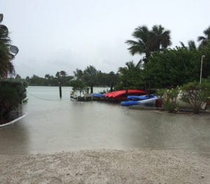 High Tide, 6-6-16. The road to the Sanibel Lighthouse has been closed due to erosion caused by tidal and wave action created by Tropical Storm Colin.