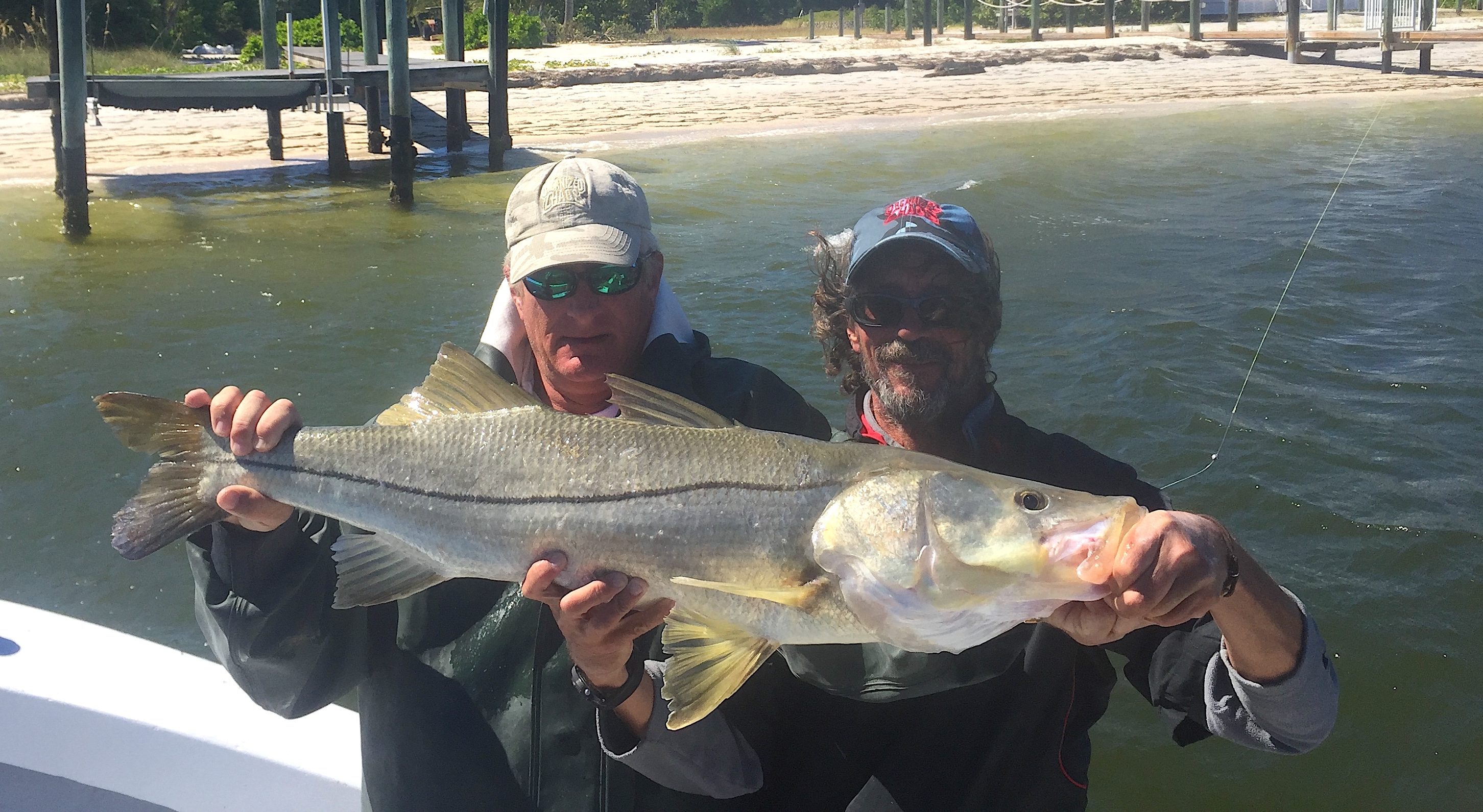 Patrick Fields & Lamar Williams, Winning Snook, Saturday, October 22, 2016, Cabbage Key Open Fishing Tournament.