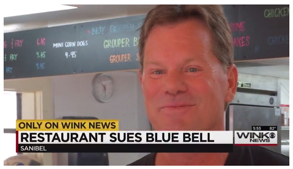 Schnappers Hots, a well-known Sanibel Island restaurant, is suing Blue Bell Ice Cream for hurting its business.