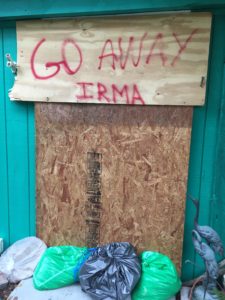 Hurricane Irma, Go Away Irma Sign, Sanibel & Captiva Islands Cleanup, September 18, 2017.